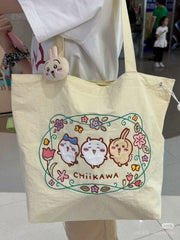Chiikawa | Summer Floral Wreath Embroidered Canvas Tote Bag