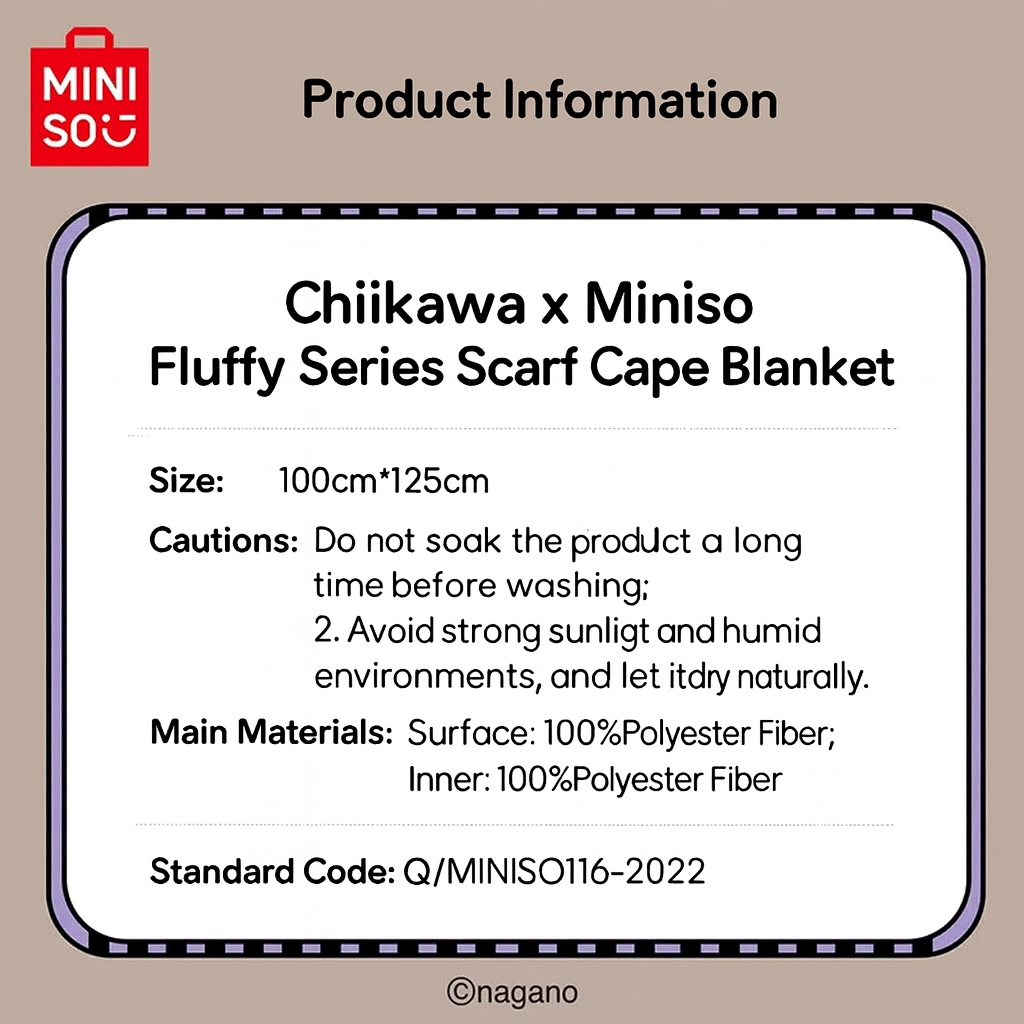 Chiikawa | Fluffy Series | Wearable Cape / Blanket